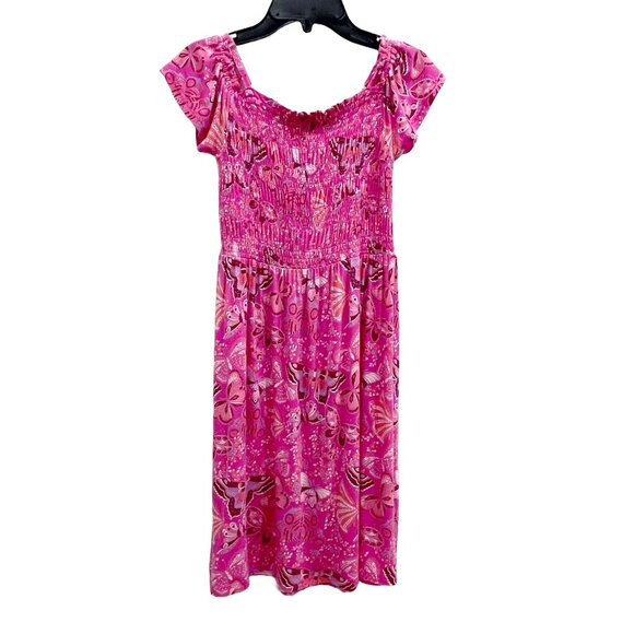 Short Sleeve Cold Shoulder Dress | Pink Butterfly Print | The Children's Place - Picture 4 of 10